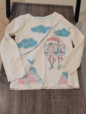 Gymboree Long-Sleeve Ski Lift Graphic Tee - Pink & Blue